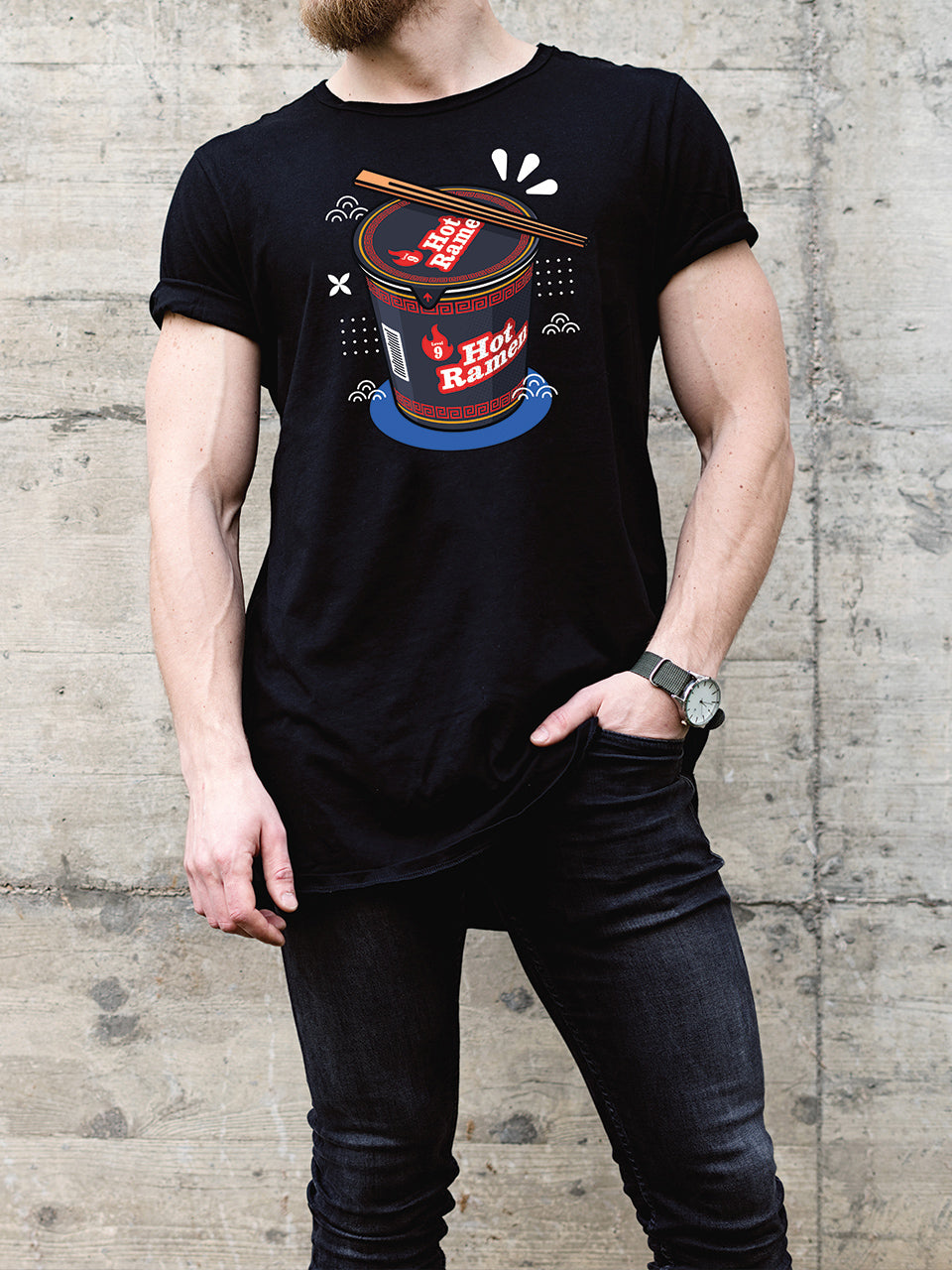 MonkeyPeelz Hot Ramen Print T-Shirt