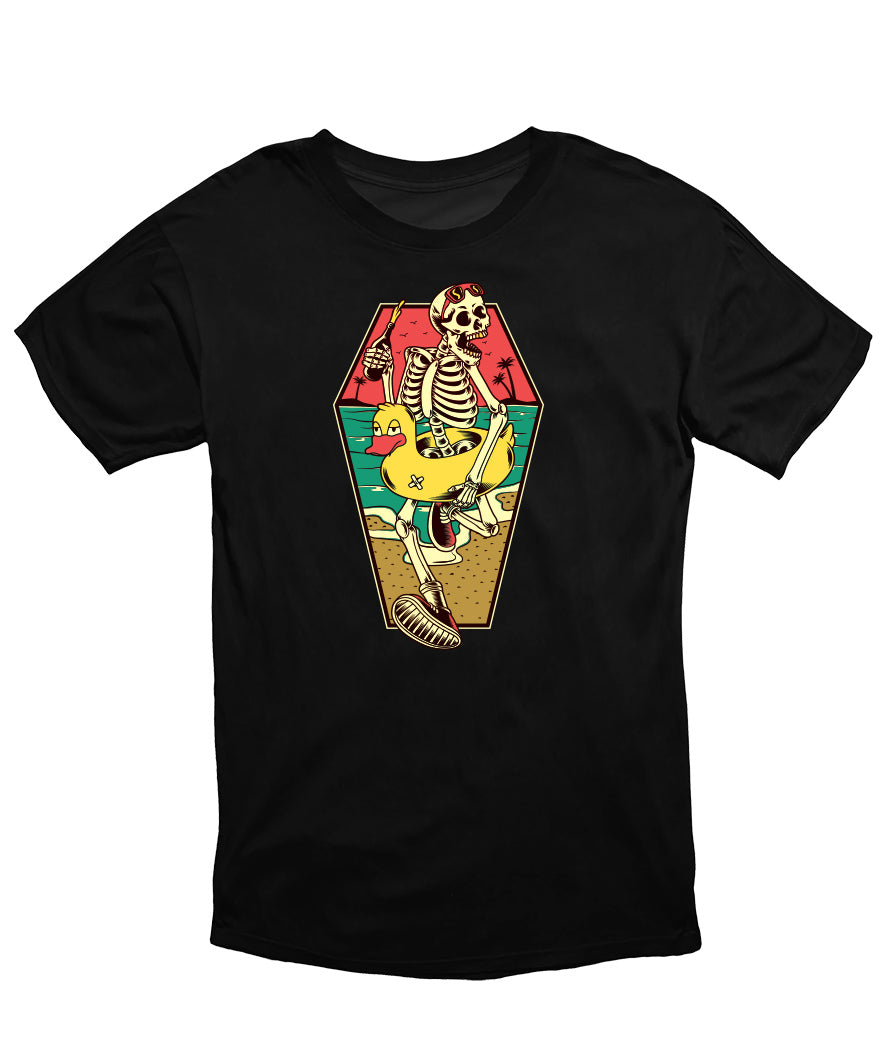 MonkeyPeelz Beach Skull Print T-Shirt