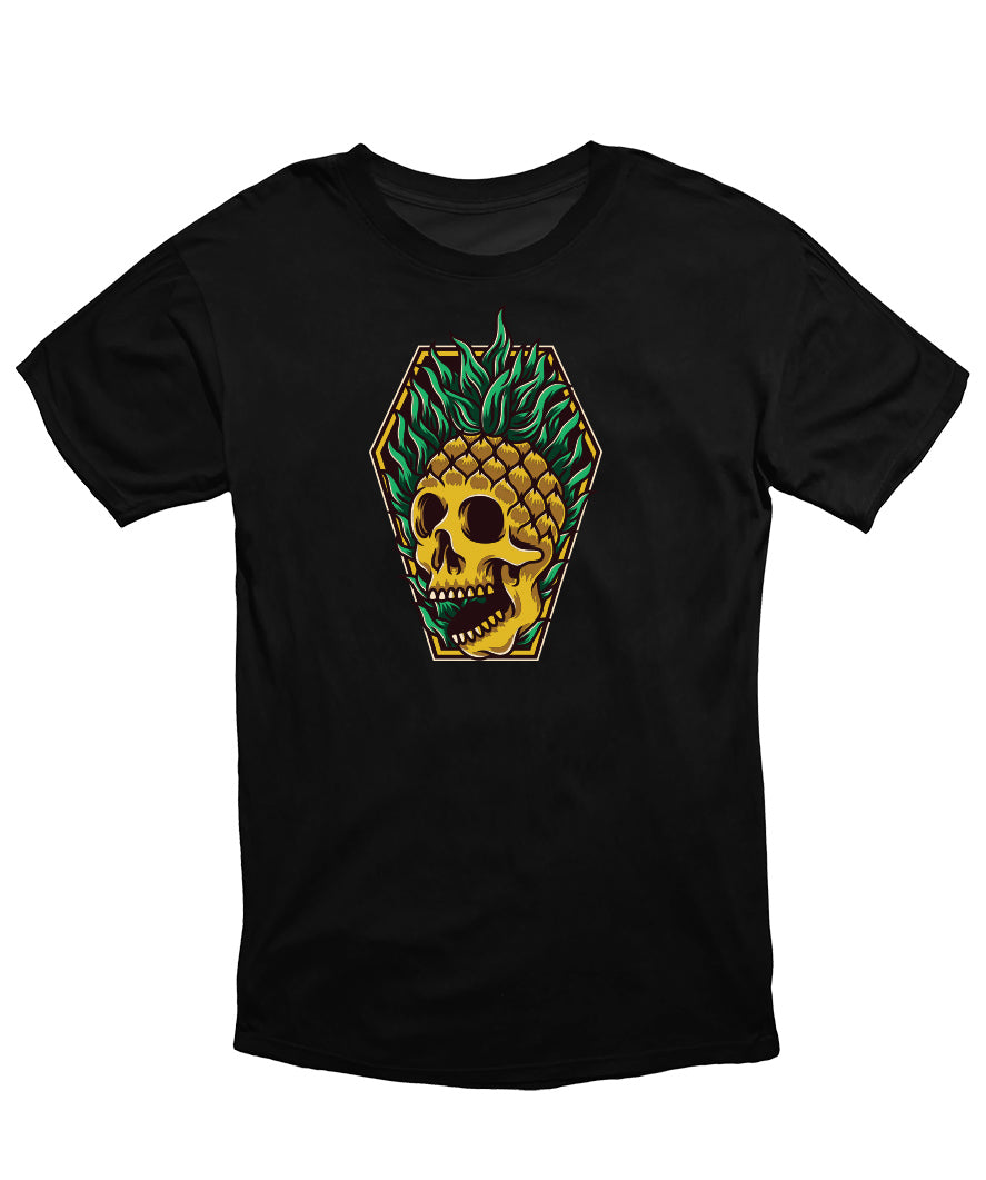 MonkeyPeelz Pineapple Skull Print T-Shirt