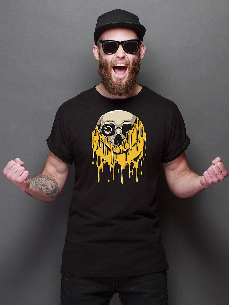 MonkeyPeelz One Eye Skull Print T-Shirt