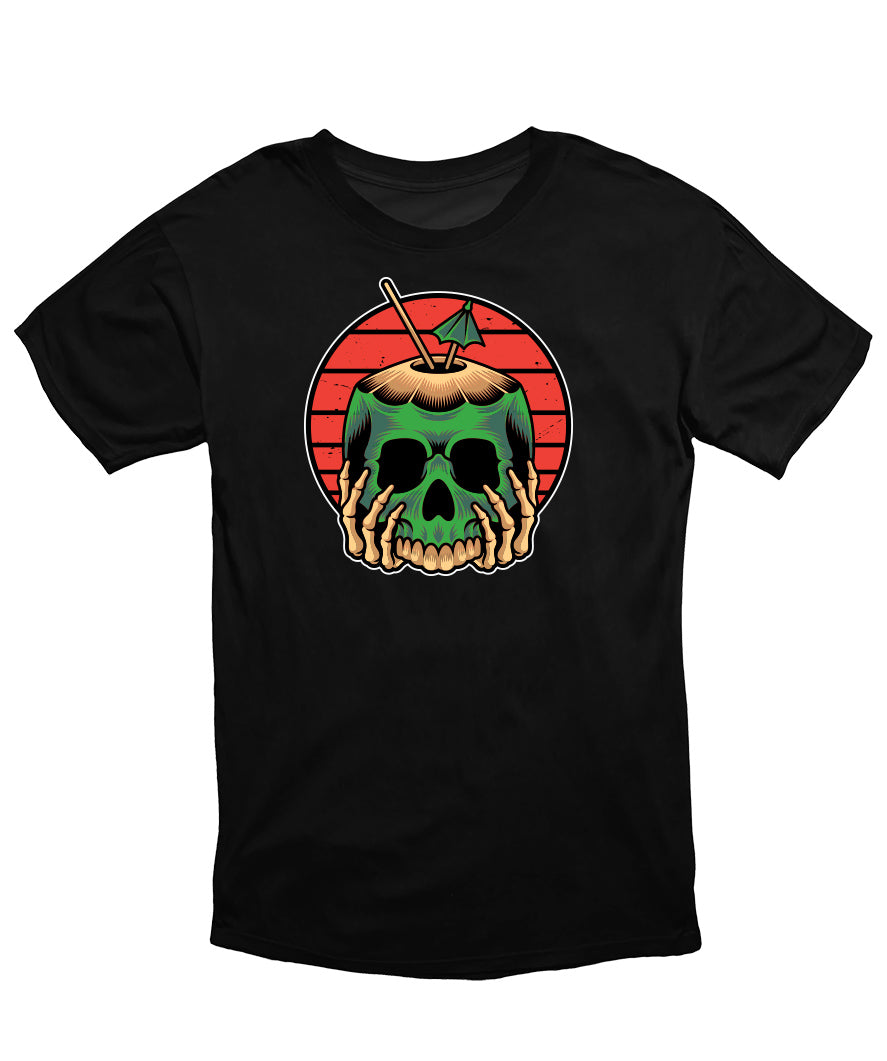 MonkeyPeelz Coconut Skull Print T-Shirt
