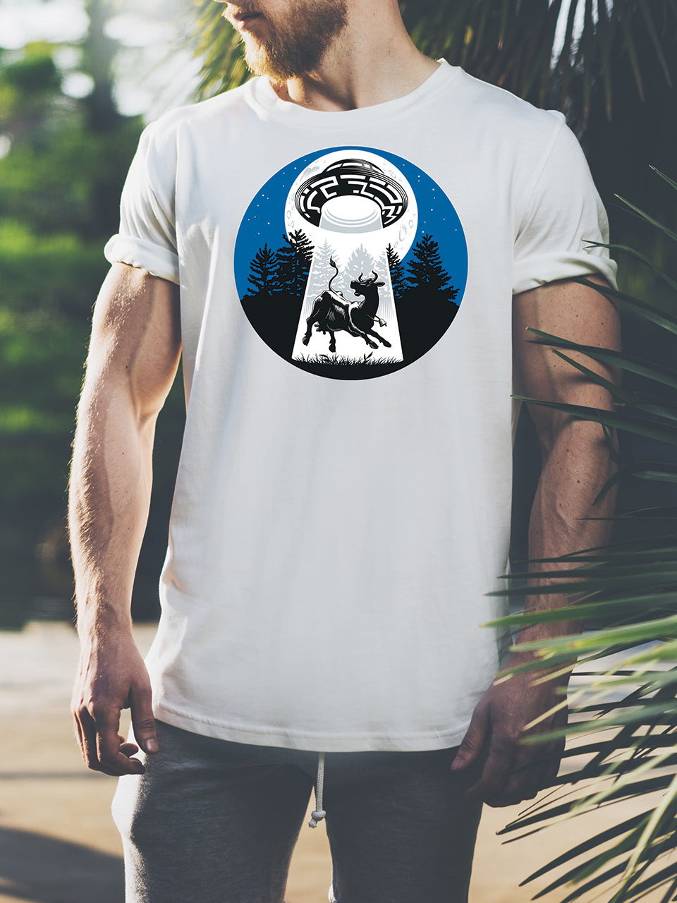 MonkeyPeelz Ox&UFO Print T-Shirt